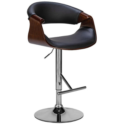  CLP Barkruk Foley Chroom Frame - Kunstleer - Walnoot/zwart