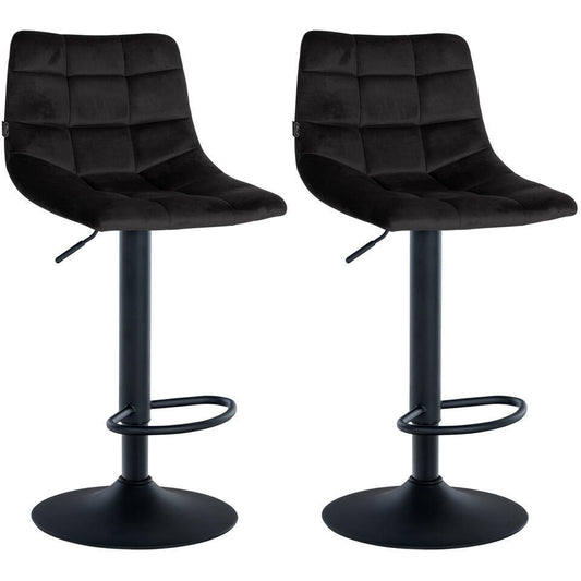  CLP Set Van 2 Barkruk Jerry Zwart Frame - Fluweel - Zwart