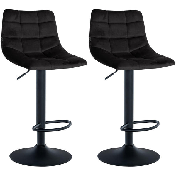  CLP Set Van 2 Barkruk Jerry Zwart Frame - Fluweel - Zwart