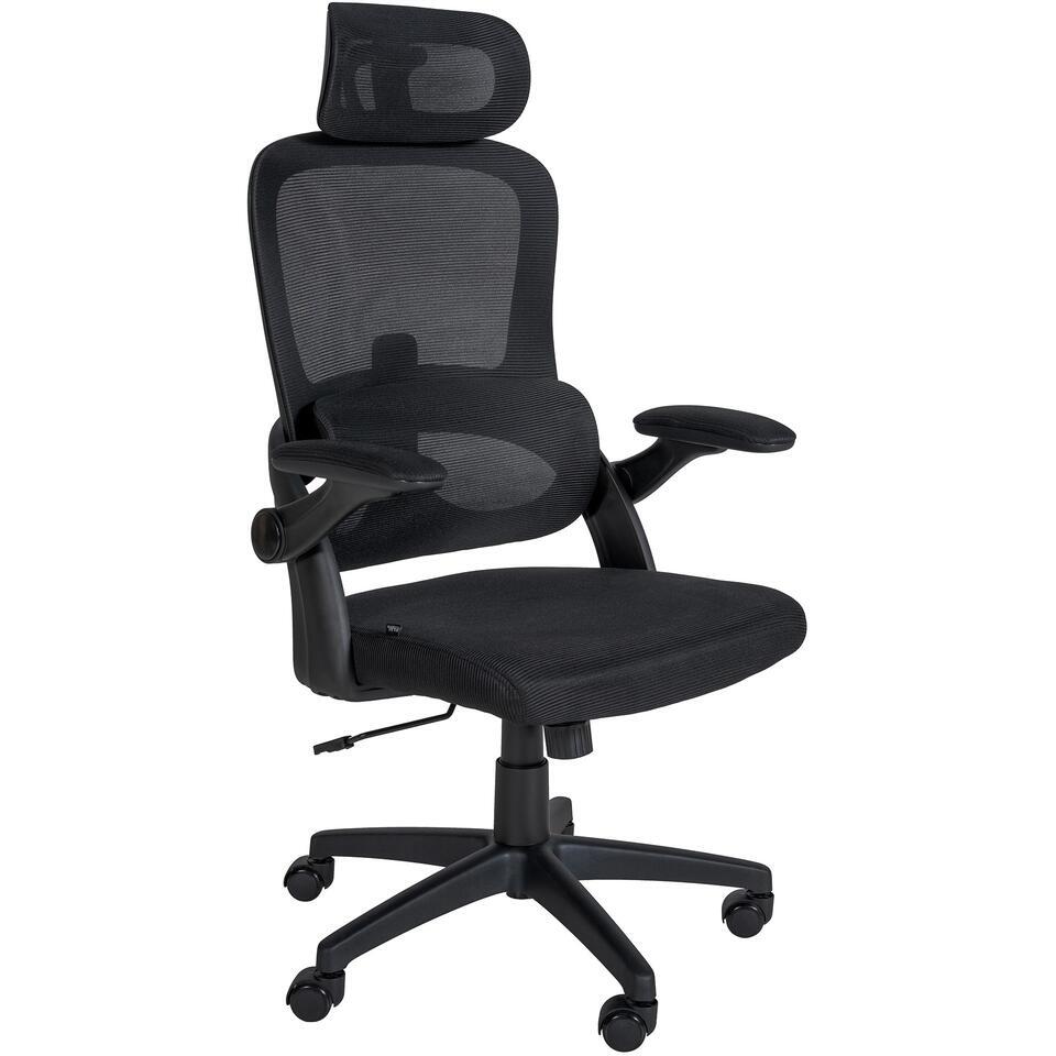  CLP Bureaustoel Garston Zwart Frame - Microfiber - Zwart