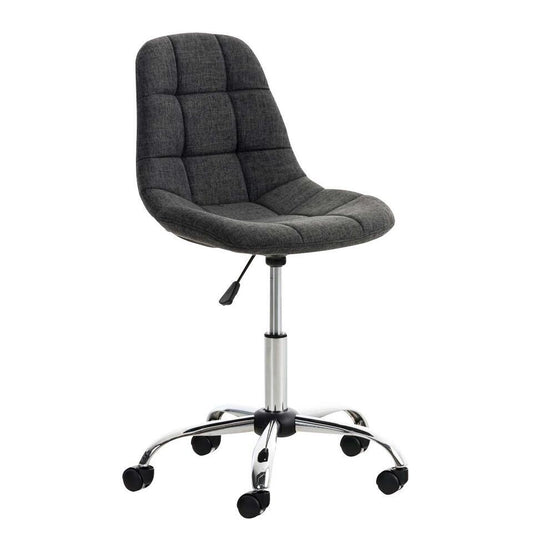  CLP Bureaustoel Emil Chroom Frame - Stof - Donkergrijs
