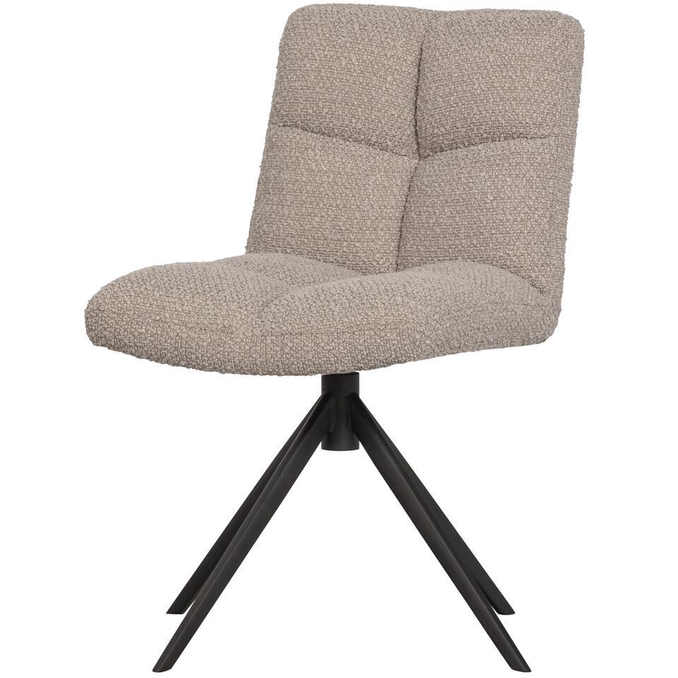  WOOOD Vinny Draaibare Eetkamerstoel - Bouclé - Zand - 80x48x45