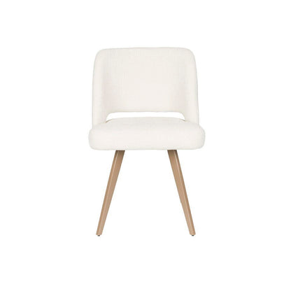  Eetkamerstoel Wit Stof - Zithoogte 48cm - 59,5x53x83,5cm - Yves - Set Van 2