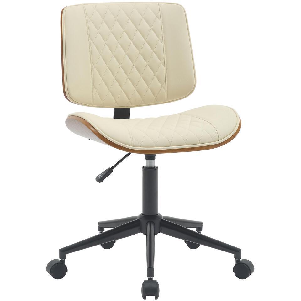  CLP Bureaustoel Plover Zwart Frame - Hout - Walnoot/creme