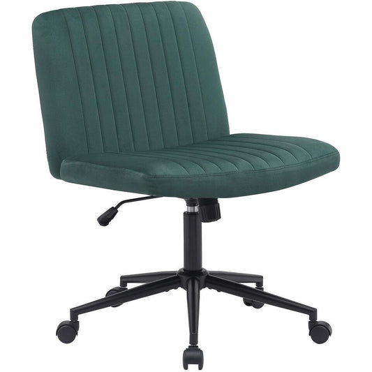  CLP Bureaustoel Kingman Zwart Frame - Fluweel - Groen