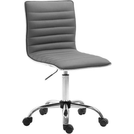  CLP Bureaustoel Alamosa Chroom Frame - Kunstleer - Grijs