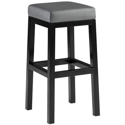  CLP Barkruk Taylor B80 Zwart Frame - Kunstleer - Grijs