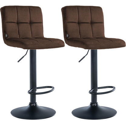  CLP Set Van 2 Barkruk Peru Zwart Frame - Fluweel - Bruin