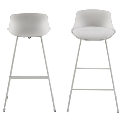  Barkruk Wit PU - Zithoogte 76cm - 43x49x94cm - Sithney - Set Van 2