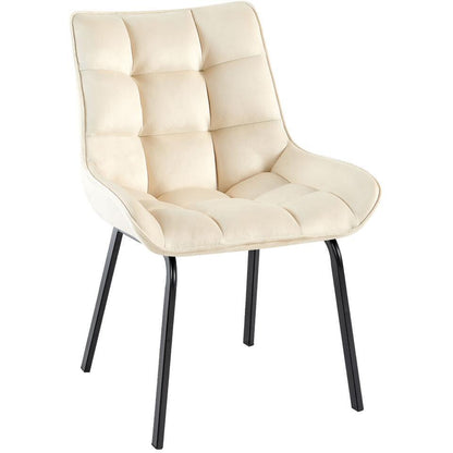  CLP Eetkamerstoel Saranda Zwart Frame - Fluweel - Creme