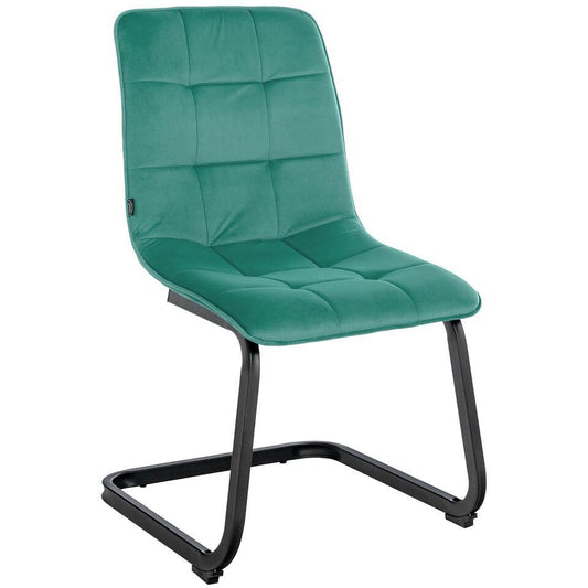  CLP Eetkamerstoel Vermont Mat Zwart Frame - Metaal - Groen