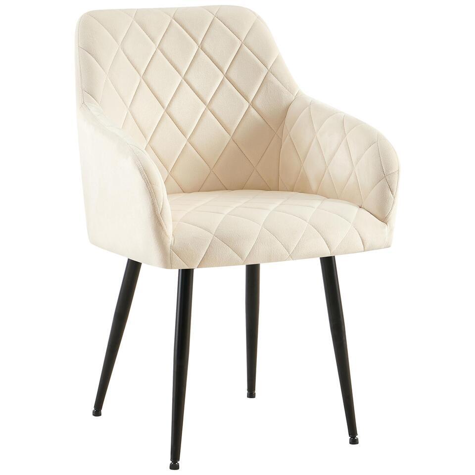  CLP Eetkamerstoel Monett Fluweel - Creme