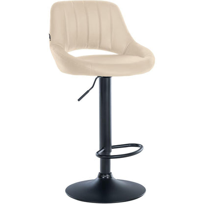  CLP Barkruk Milet Zwart Frame - Kunstleer - Creme