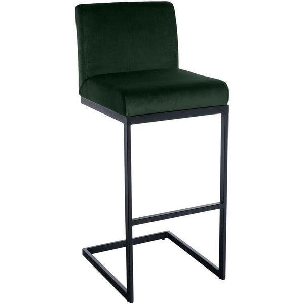  CLP Barkruk Hopewell Zwart Frame - Fluweel - Groen