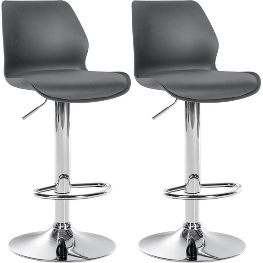  CLP Set Van 2 Barkruk Gilbert Chroom Frame - Kunststof - Grijs