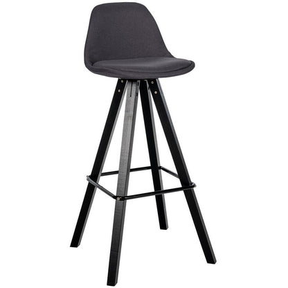  CLP Barkruk Corbin Zwart Frame - Stof - Donkergrijs