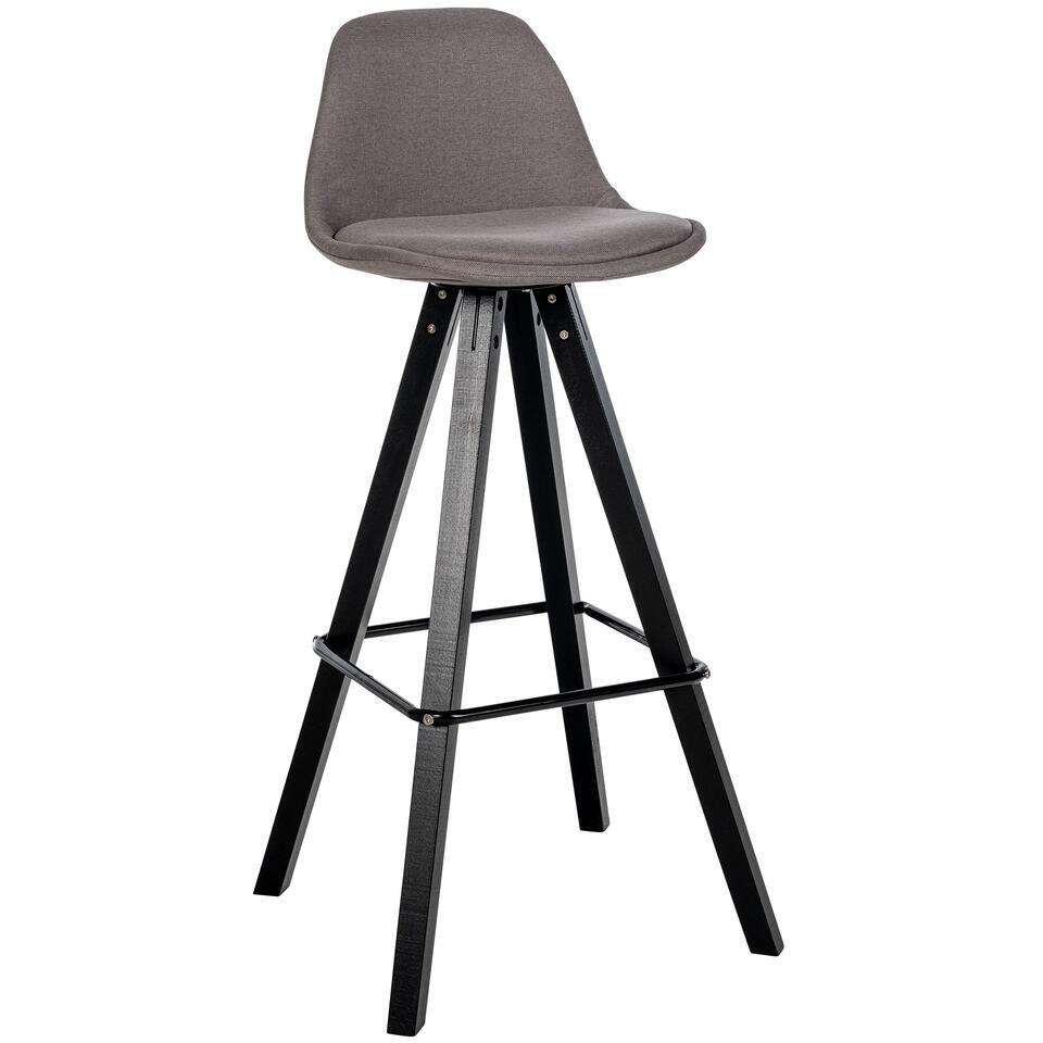 CLP Barkruk Corbin Zwart Frame - Stof - Taupe