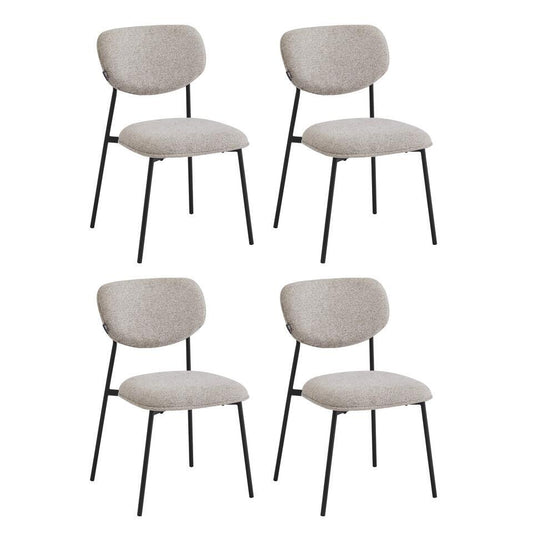  Eetkamerstoelen Set Van 4 - Amalia - Taupe - Stof