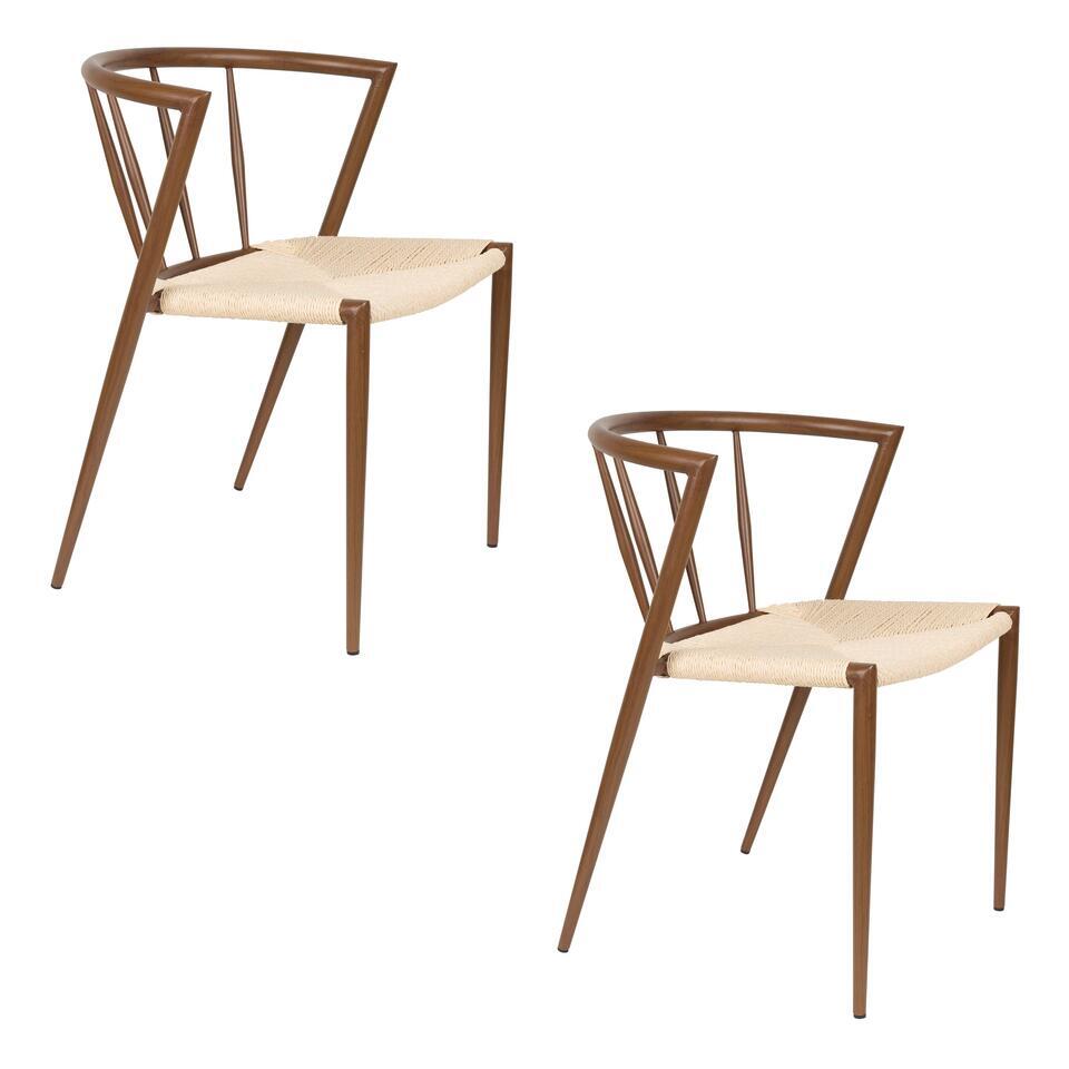  Housecraft Che Eetkamerstoelen Bruin - Set Van 2