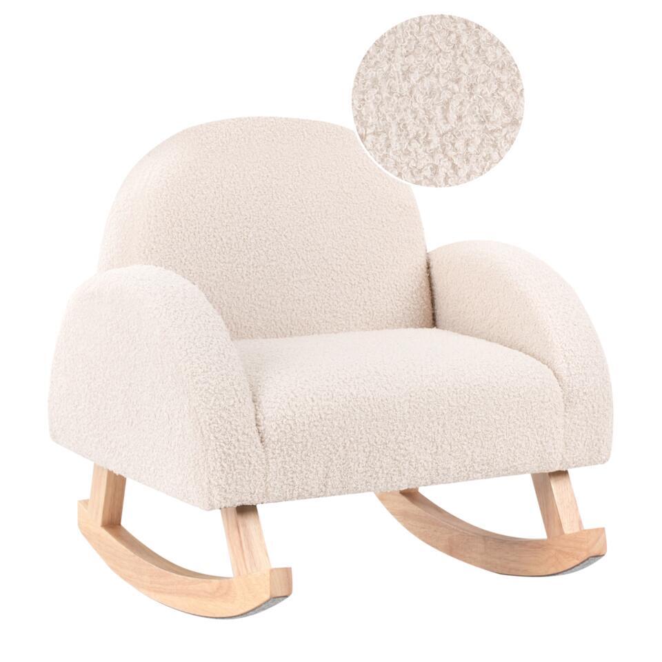  HUG - Schommelstoel Voor Kinderen - Lichtbeige - Bouclé
