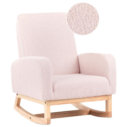  NORBY - Schommelstoel Voor Kinderen - Pastelroze - Bouclé