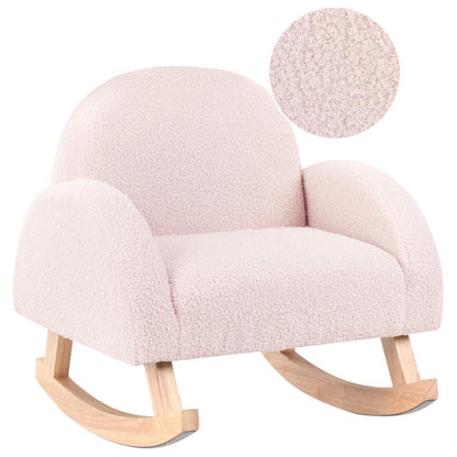  HUG - Schommelstoel Voor Kinderen - Pastelroze - Bouclé