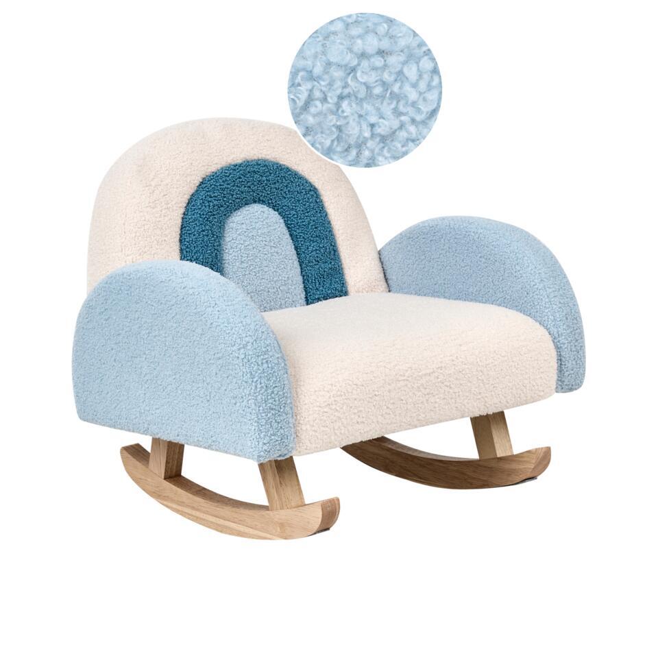  OMBO - Schommelstoel Voor Kinderen - Lichtblauw - Bouclé