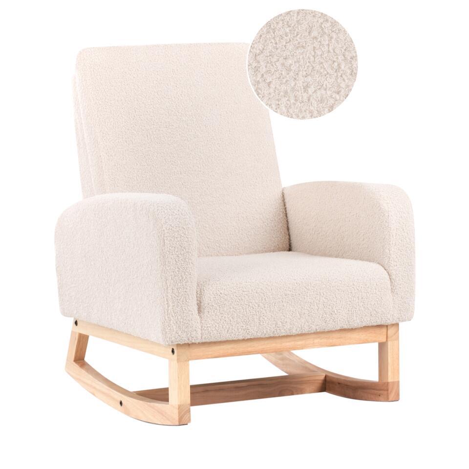  NORBY - Schommelstoel Voor Kinderen - Lichtbeige - Bouclé