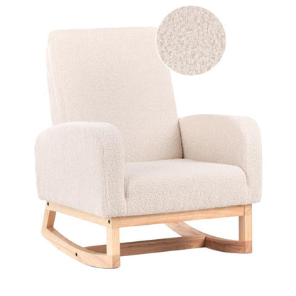  NORBY - Schommelstoel Voor Kinderen - Lichtbeige - Bouclé