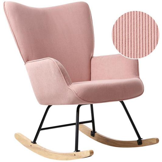  ARSET - Schommelstoel - Roze - Bouclé