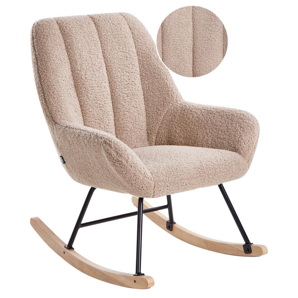  KINNO - Schommelstoel - Beige - Bouclé