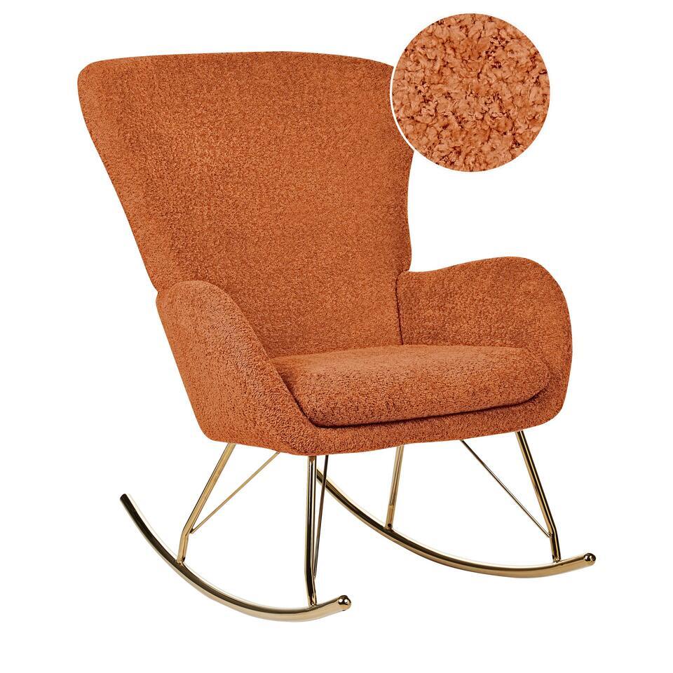 ANASET - Schommelstoel - Oranje - Bouclé