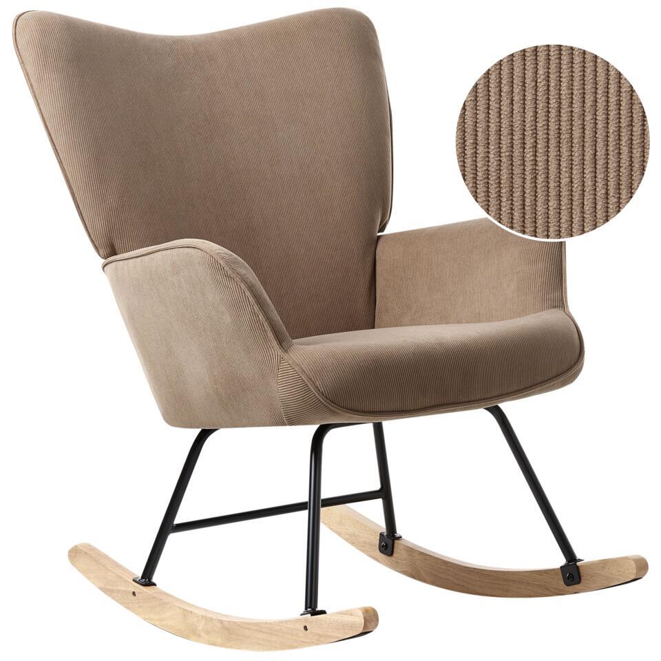  ARSET - Schommelstoel - Taupe - Bouclé