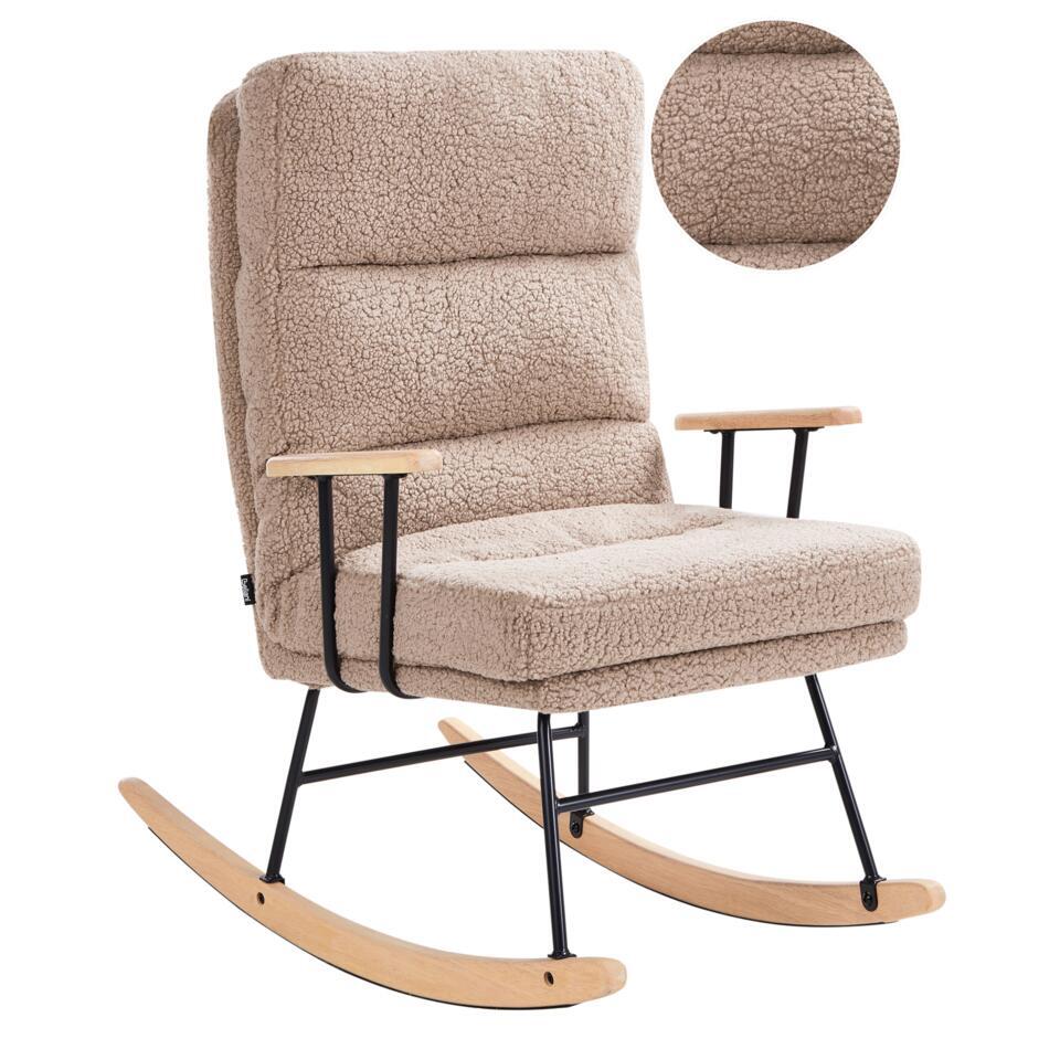  ESKELIN - Schommelstoel - Beige - Bouclé