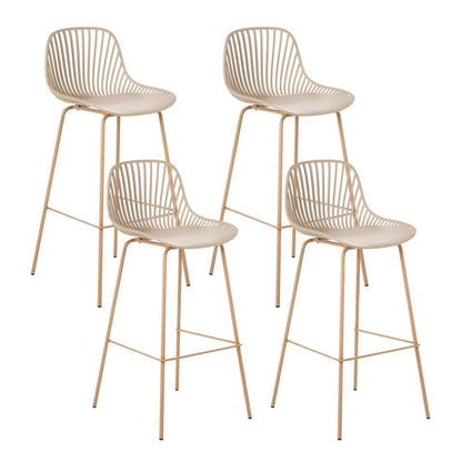  KLEVE - Set Van 4 Barstoelen - Beige - Synthetisch Materiaal