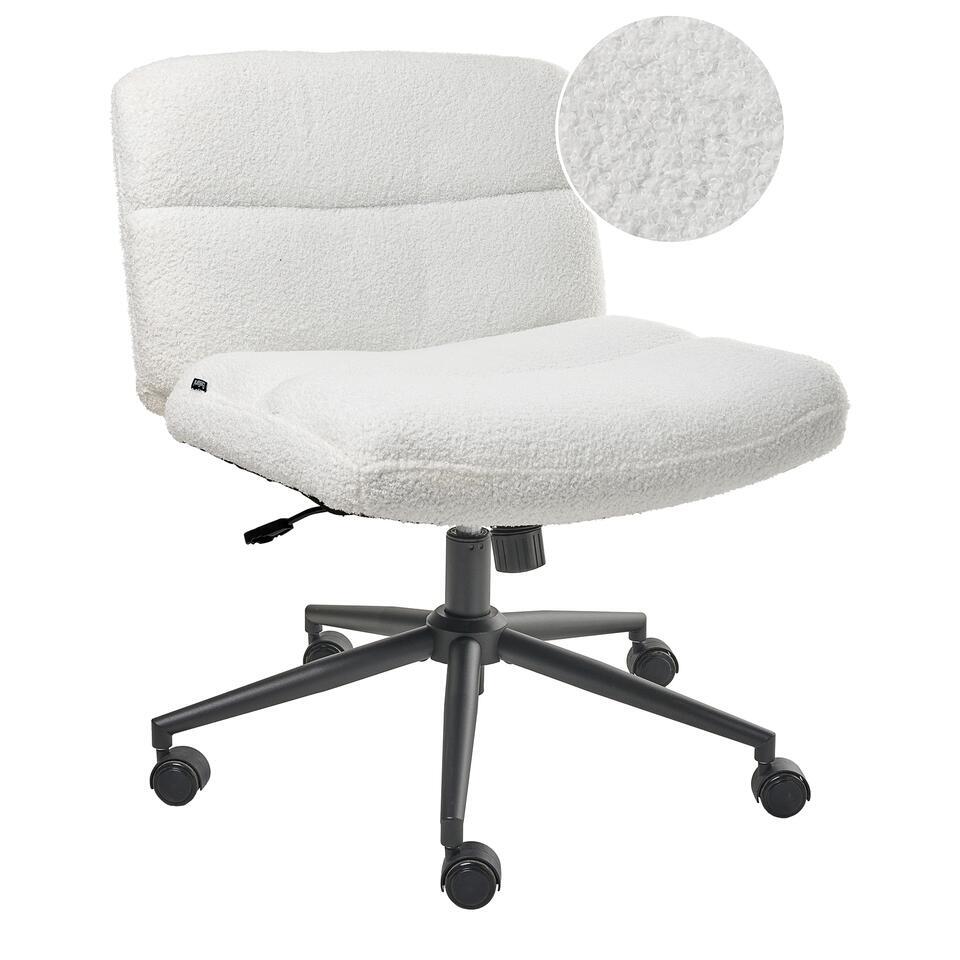  CATLIN - Bureaustoel - Wit - Bouclé
