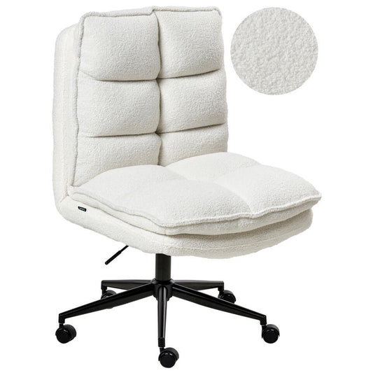  ADDISON - Bureaustoel - Wit - Bouclé