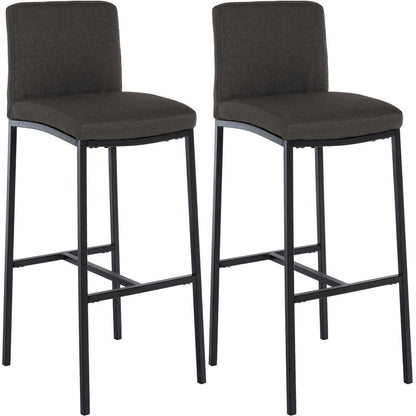  CLP Set Van 2 Barkruk Freeport Zwart Frame - Stof - Donkergrijs