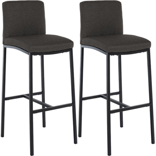  CLP Set Van 2 Barkruk Freeport Zwart Frame - Stof - Donkergrijs