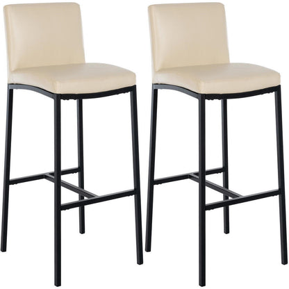  CLP Set Van 2 Barkruk Freeport Zwart Frame - Kunstleer - Creme