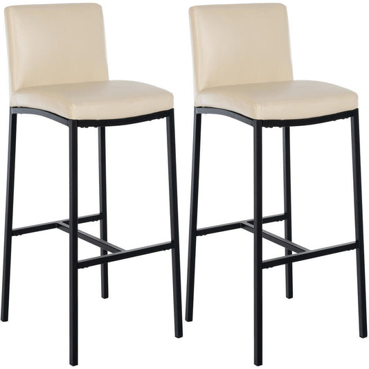  CLP Set Van 2 Barkruk Freeport Zwart Frame - Kunstleer - Creme