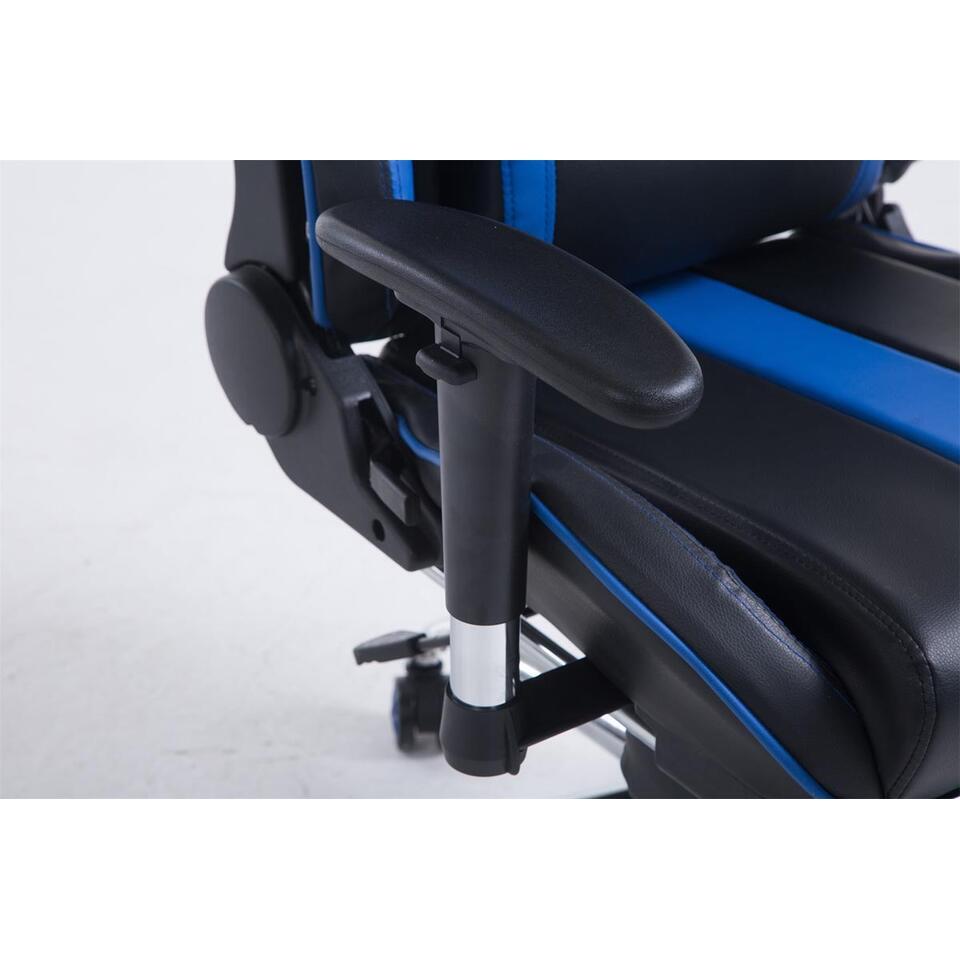  CLP Bureaustoel Limit Zwart Frame - Kunstleer - Zwart/blauw