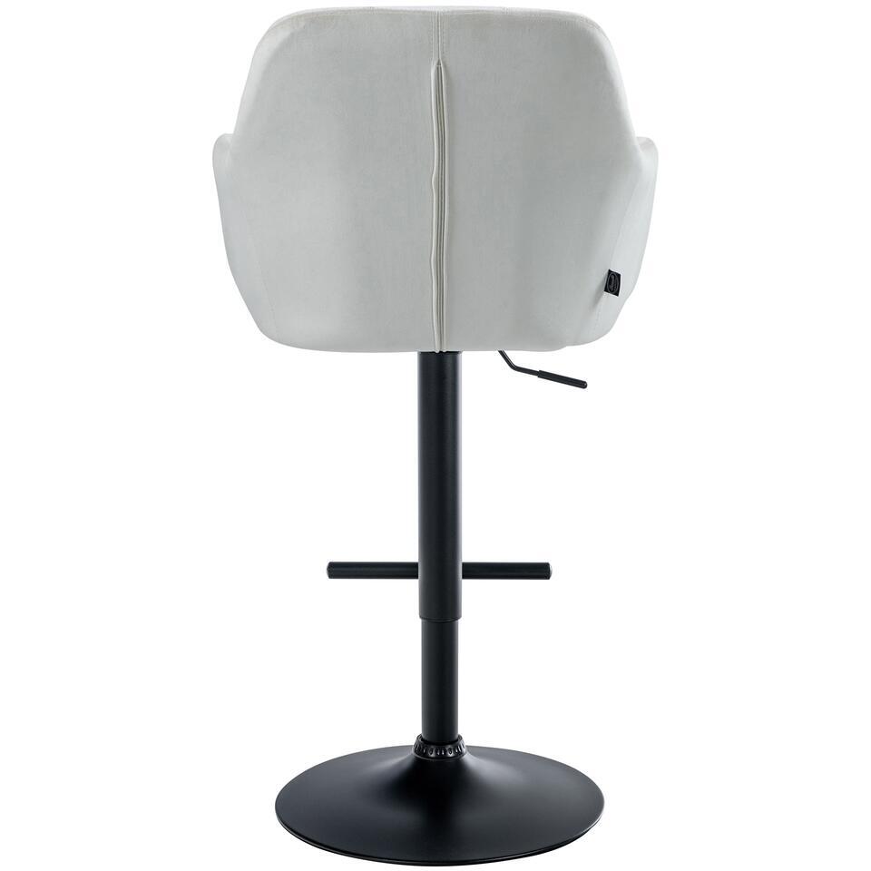  CLP Barkruk Natoma Zwart Frame - Fluweel - Creme