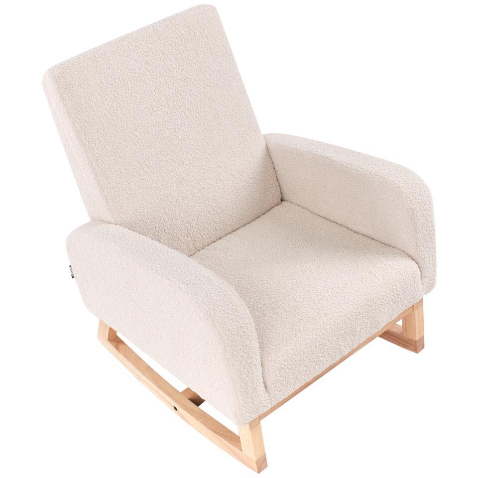  NORBY - Schommelstoel Voor Kinderen - Lichtbeige - Bouclé