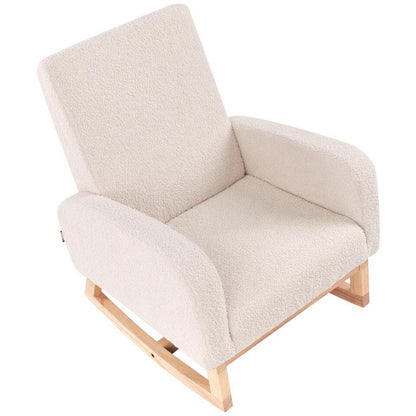  NORBY - Schommelstoel Voor Kinderen - Lichtbeige - Bouclé