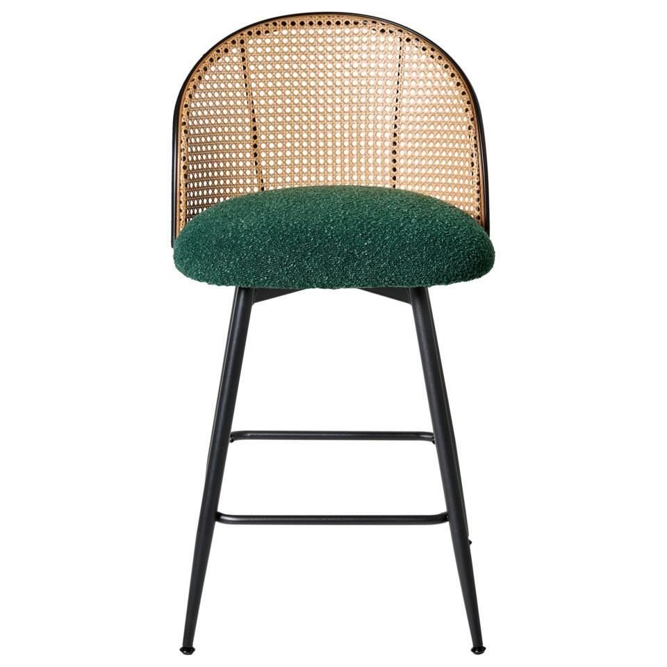  NATHAN - Barkruk Set Van 2 - Groen - 91 Cm - Bouclé