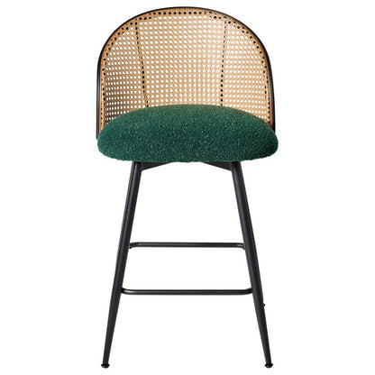  NATHAN - Barkruk Set Van 2 - Groen - 91 Cm - Bouclé