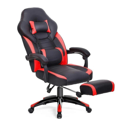  Luxe Gamestoel - Met Hoofdkussen - Kunstleer - Zwart & Rood
