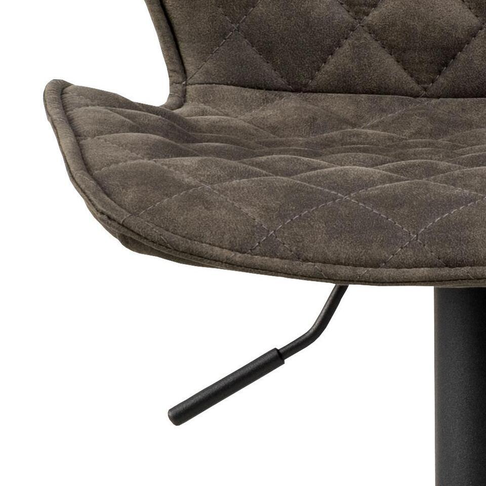  Barkruk Grijs Stof - 45,5x51x116cm - Henriëtte - Set Van 2