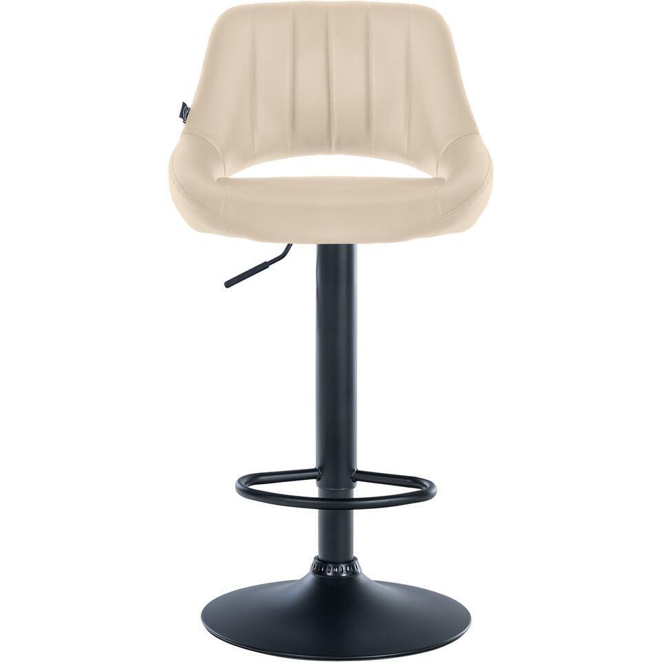  CLP Barkruk Milet Zwart Frame - Kunstleer - Creme